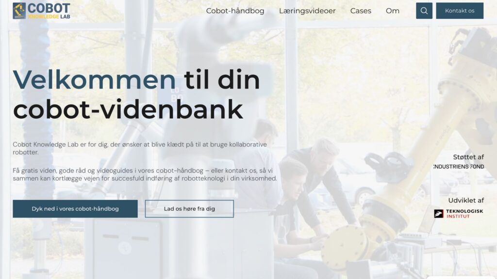 Hjemmesiden til Cobotlab, designet af MF WebDesign