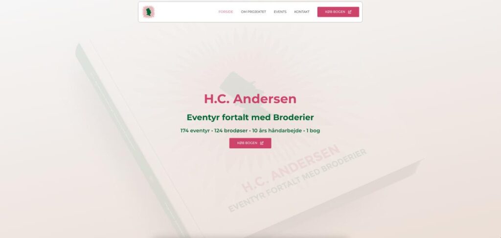 Hjemmesiden til HCA. Vild Med Broderi, designet af MF WebDesign