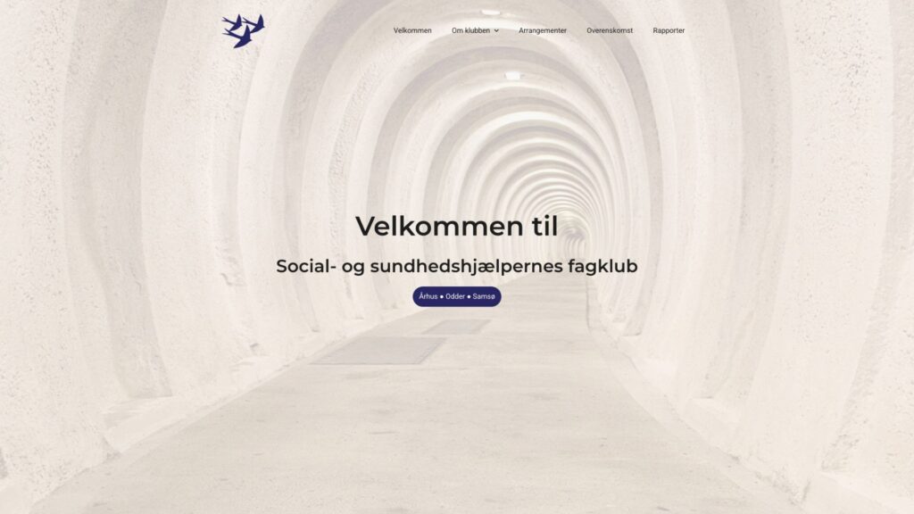 Hjemmesiden til Social og sundhedshjælperne Aarhus, designet af MF WebDesign