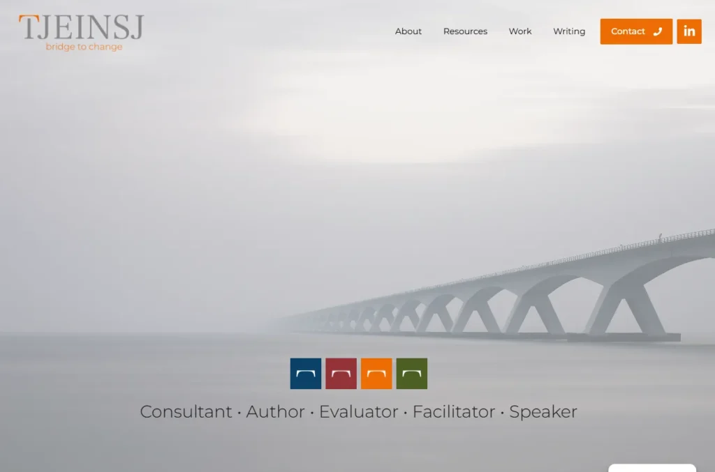 Hjemmesiden til Tjeinsj, designet af MF WebDesign